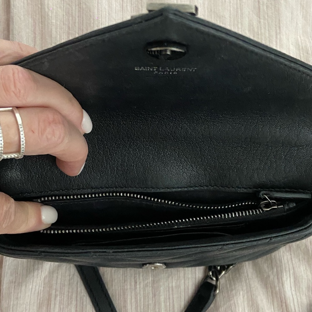 Saint Laurent College Chain Wallet black